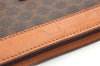Authentic CELINE Macadam Blason Pattern Clutch Hand Bag PVC Leather Brown 2053K
