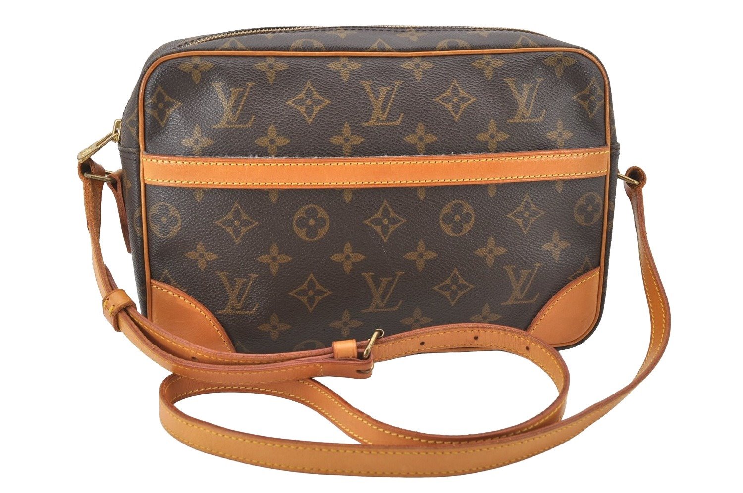 Authentic Louis Vuitton Monogram Trocadero 27 Shoulder Cross Bag M51274 LV 2054J