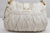 Authentic MIU MIU Vintage Matelasse Leather 2Way Shoulder Hand Bag White 2054K