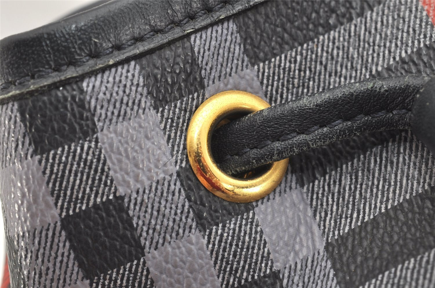 Authentic Burberrys BURBERRYS PVC Leather Drawstring Hand Bag Navy 2055K