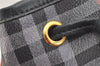 Authentic Burberrys BURBERRYS PVC Leather Drawstring Hand Bag Navy 2055K
