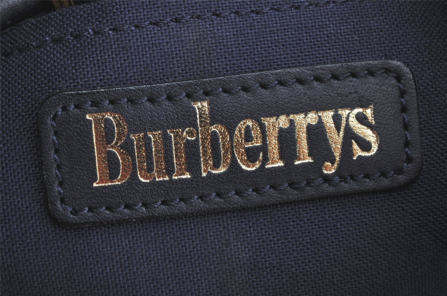 Authentic Burberrys BURBERRYS PVC Leather Drawstring Hand Bag Navy 2055K