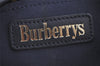 Authentic Burberrys BURBERRYS PVC Leather Drawstring Hand Bag Navy 2055K