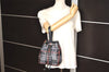 Authentic Burberrys BURBERRYS PVC Leather Drawstring Hand Bag Navy 2055K