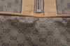 Authentic GUCCI Web Sherry Line Micro GG Boston Bag PVC Leather Brown 2056I