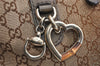 Authentic GUCCI Heart Bit 2Way Shoulder Tote Bag GG Canvas Leather Gold 2056K