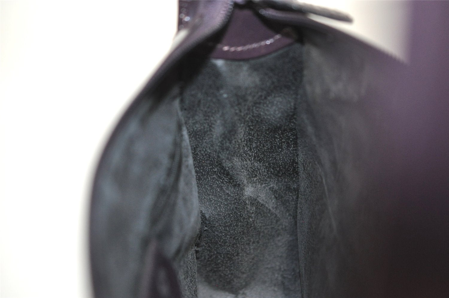 Authentic GUCCI Interlocking G Shoulder Bag Purse Enamel Dark Purple Junk 2057I