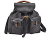 Authentic GUCCI Vintage Bamboo Drawstring Backpack Leather Black 2057K