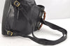 Authentic GUCCI Vintage Bamboo Drawstring Backpack Leather Black 2057K
