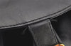 Authentic GUCCI Vintage Bamboo Drawstring Backpack Leather Black 2057K