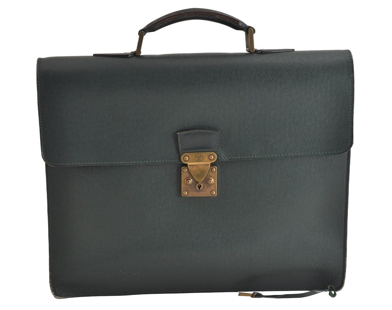 Authentic Louis Vuitton Taiga Serviette Moskova Briefcase Green M30034 LV 2058J