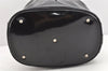 Authentic GUCCI Bamboo 2Way Shoulder Drawstring Bag Purse Enamel Black 2058K