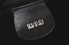 Authentic GUCCI Bamboo 2Way Shoulder Drawstring Bag Purse Enamel Black 2058K