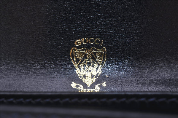 Authentic GUCCI Vintage Shoulder Cross Body Bag Purse Leather Black 2059I