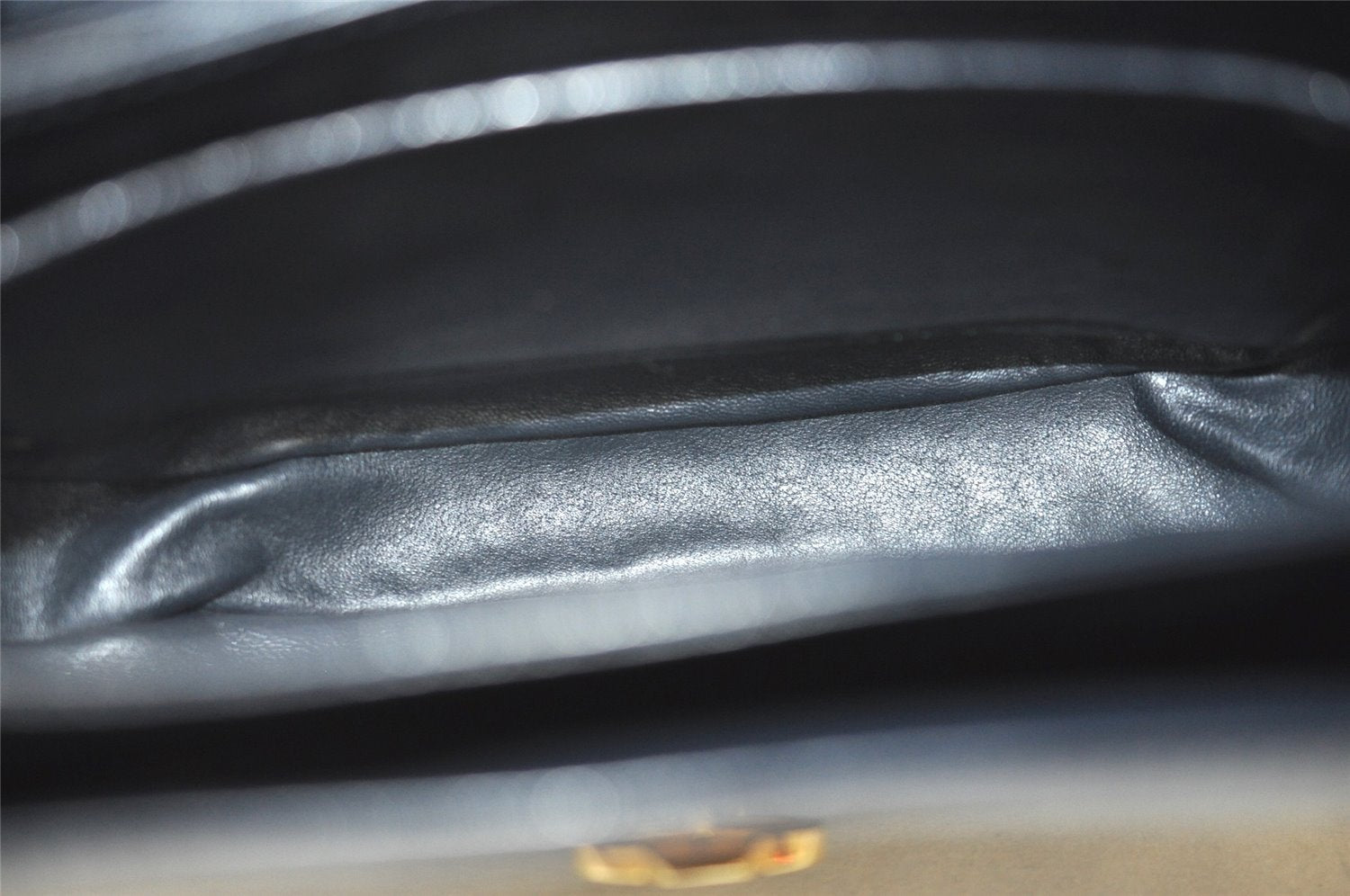 Authentic GUCCI Vintage Shoulder Cross Body Bag Purse Leather Black 2059I