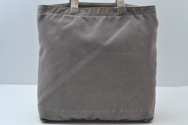 Authentic Louis Vuitton Fondation Exclusive Shoulder Tote Bag Canvas Gray 2059J