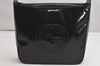 Authentic GUCCI Vintage Shoulder Hand Bag Purse Enamel Black Junk 2059K