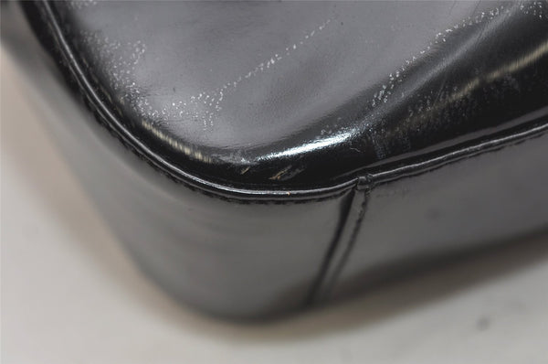 Authentic GUCCI Vintage Shoulder Hand Bag Purse Enamel Black Junk 2059K