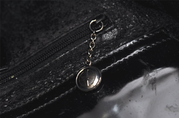 Authentic GUCCI Vintage Shoulder Hand Bag Purse Enamel Black Junk 2059K