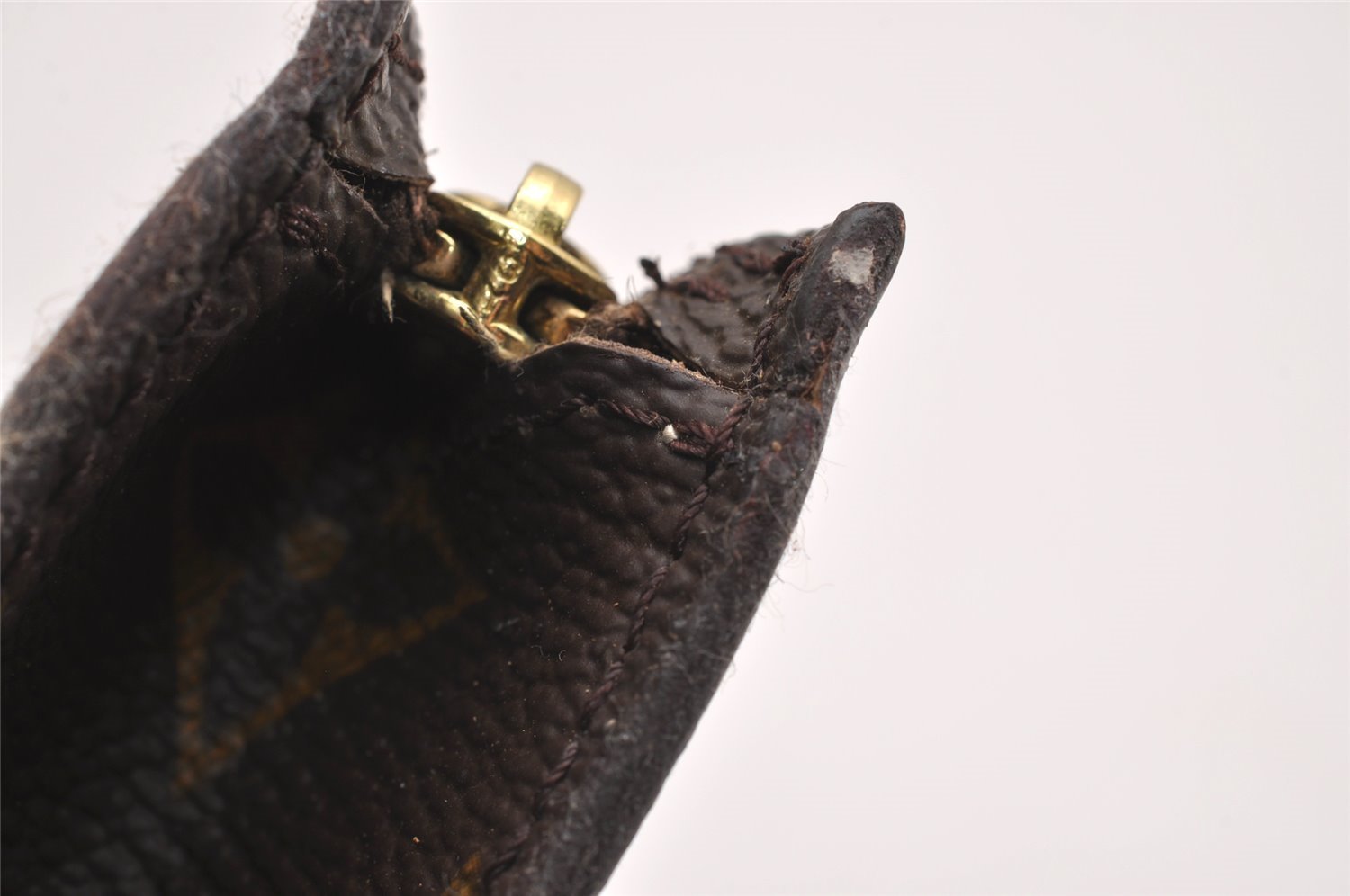 Authentic Louis Vuitton Monogram Pouch For Bucket PM LV Junk 2060J