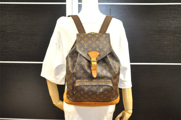Authentic Louis Vuitton Monogram Montsouris GM Backpack M51135 LV 2063I