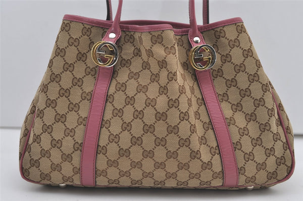 Authentic GUCCI Twins Shoulder Tote Bag GG Canvas Leather 232957 Brown 2063J