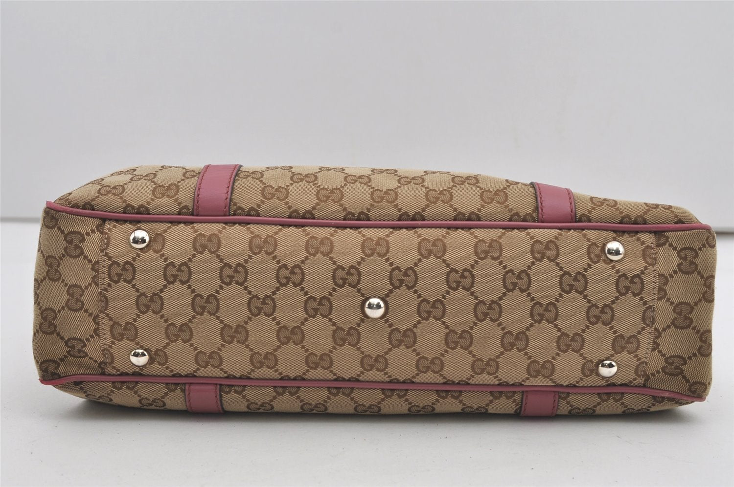 Authentic GUCCI Twins Shoulder Tote Bag GG Canvas Leather 232957 Brown 2063J