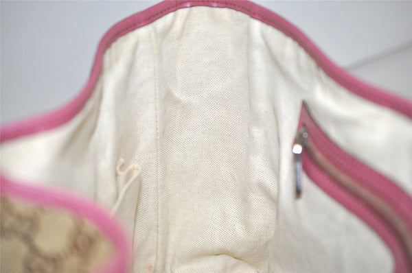 Authentic GUCCI Twins Shoulder Tote Bag GG Canvas Leather 232957 Brown 2063J