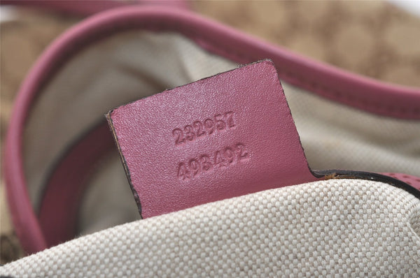 Authentic GUCCI Twins Shoulder Tote Bag GG Canvas Leather 232957 Brown 2063J