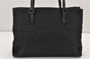 Authentic FENDI Vintage Zucchino Hand Bag Purse Canvas Leather Black 2063K