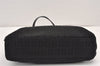 Authentic FENDI Vintage Zucchino Hand Bag Purse Canvas Leather Black 2063K