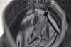 Authentic FENDI Vintage Zucchino Hand Bag Purse Canvas Leather Black 2063K