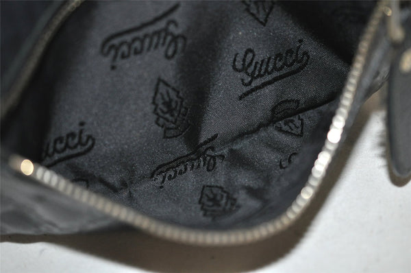 Authentic GUCCI Guccissima GG Leather Shoulder Cross Body Bag 201447 Black 2067I