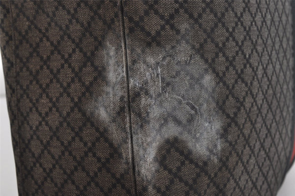 Authentic GUCCI Vintage Diamante Hand Tote Bag Nylon Leather 268112 Brown 2069I