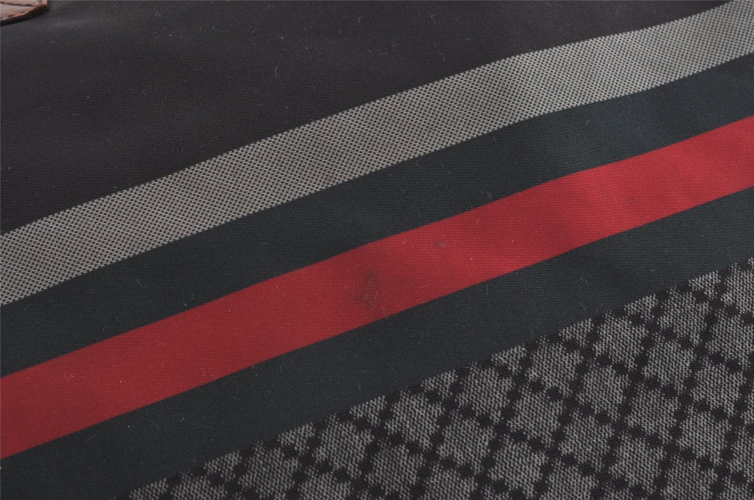 Authentic GUCCI Vintage Diamante Hand Tote Bag Nylon Leather 268112 Brown 2069I