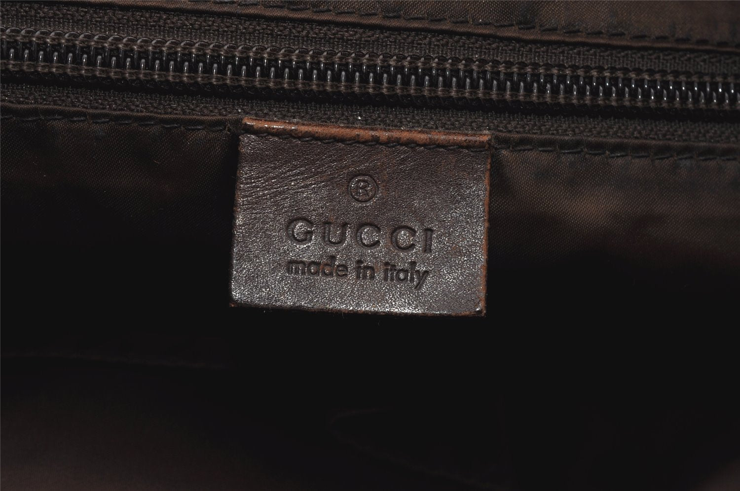 Authentic GUCCI Vintage Diamante Hand Tote Bag Nylon Leather 268112 Brown 2069I