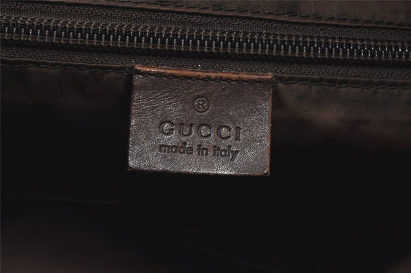 Authentic GUCCI Vintage Diamante Hand Tote Bag Nylon Leather 268112 Brown 2069I