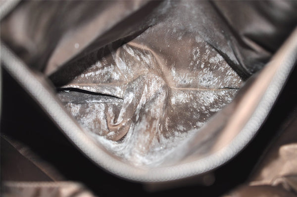 Authentic GUCCI Vintage Diamante Hand Tote Bag Nylon Leather 268112 Brown 2069I