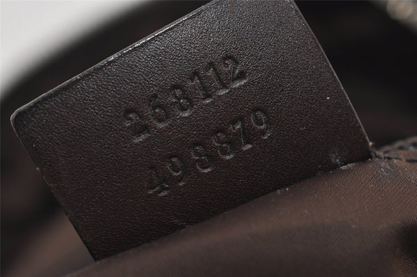 Authentic GUCCI Vintage Diamante Hand Tote Bag Nylon Leather 268112 Brown 2069I