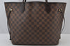 Authentic Louis Vuitton Damier Neverfull MM Shoulder Tote Bag N51105 LV 2069J