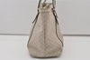 Authentic GUCCI Micro Guccissima GG Leather Shoulder Hand Bag 336776 White 2070J