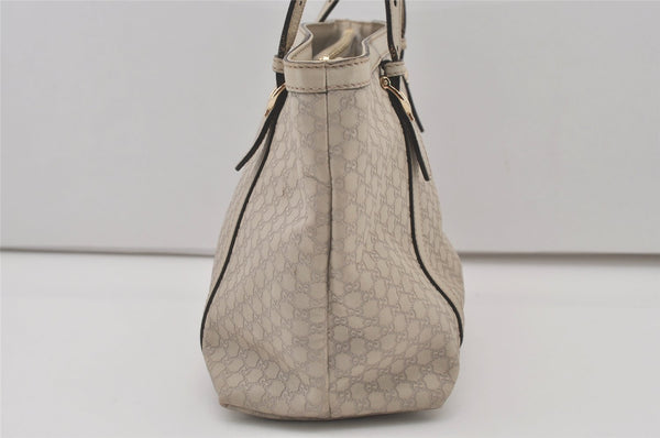 Authentic GUCCI Micro Guccissima GG Leather Shoulder Hand Bag 336776 White 2070J