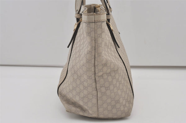 Authentic GUCCI Micro Guccissima GG Leather Shoulder Hand Bag 336776 White 2070J