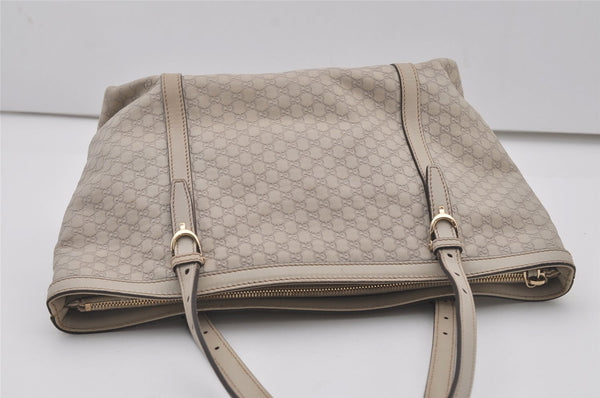 Authentic GUCCI Micro Guccissima GG Leather Shoulder Hand Bag 336776 White 2070J