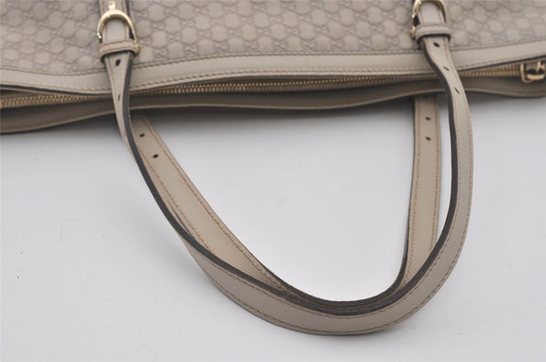 Authentic GUCCI Micro Guccissima GG Leather Shoulder Hand Bag 336776 White 2070J