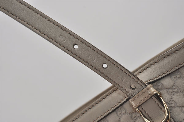 Authentic GUCCI Micro Guccissima GG Leather Shoulder Hand Bag 336776 White 2070J