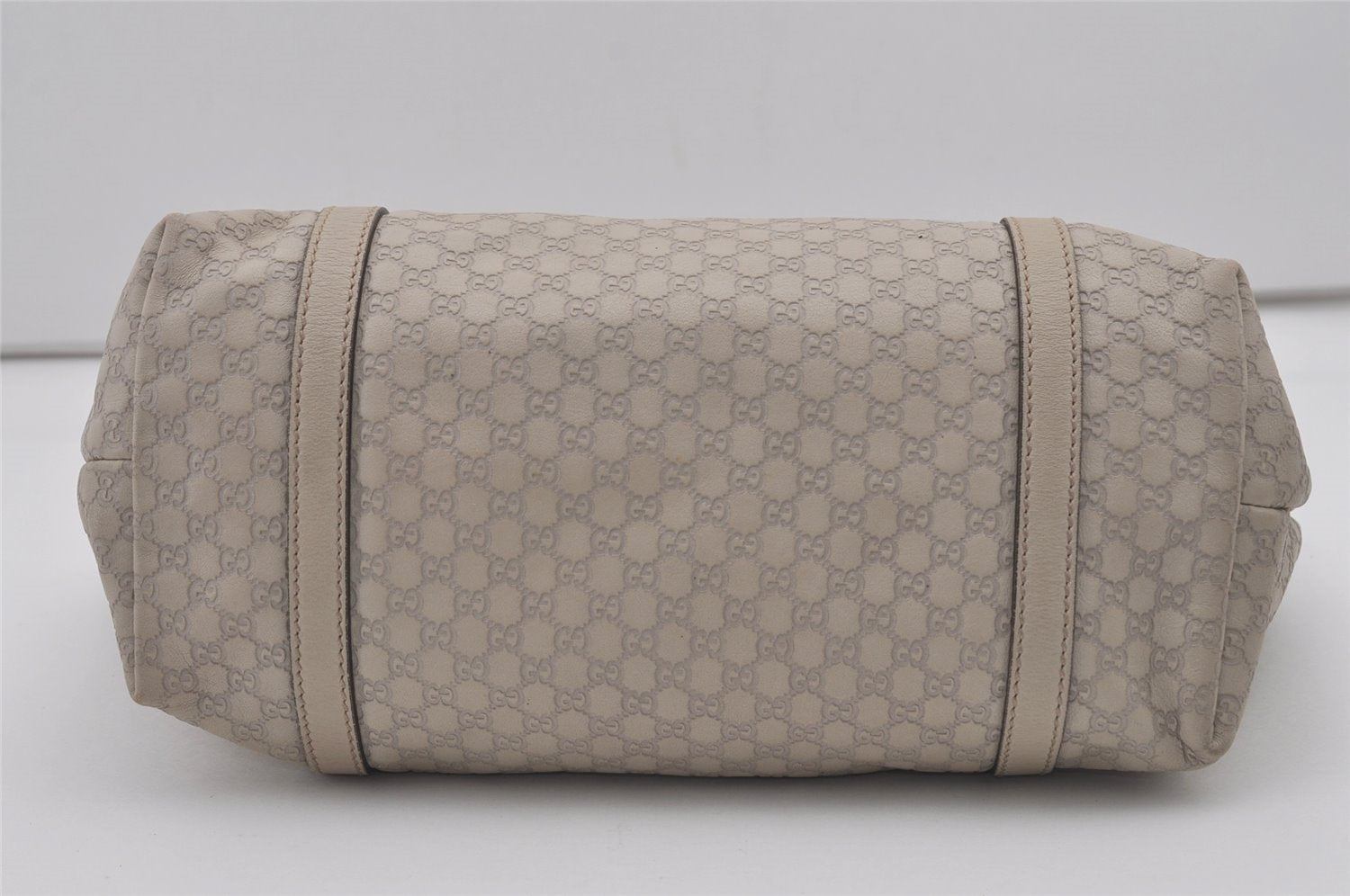 Authentic GUCCI Micro Guccissima GG Leather Shoulder Hand Bag 336776 White 2070J