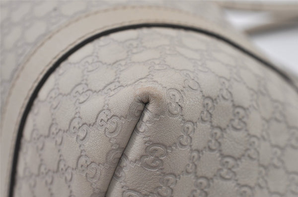 Authentic GUCCI Micro Guccissima GG Leather Shoulder Hand Bag 336776 White 2070J