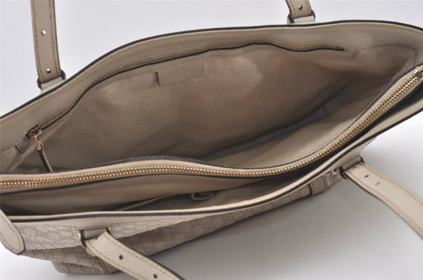 Authentic GUCCI Micro Guccissima GG Leather Shoulder Hand Bag 336776 White 2070J