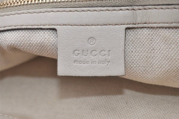 Authentic GUCCI Micro Guccissima GG Leather Shoulder Hand Bag 336776 White 2070J